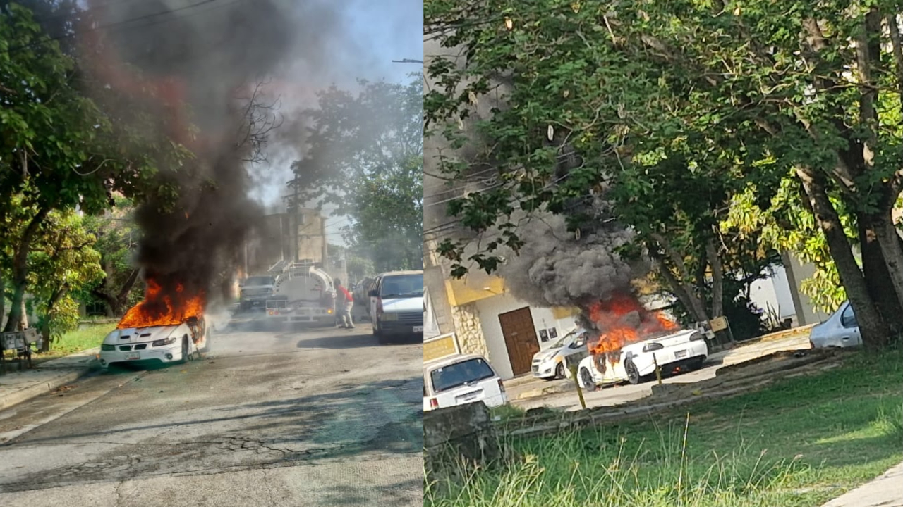 Auto se incendia y provoca movilización de Bomberos en Tampico