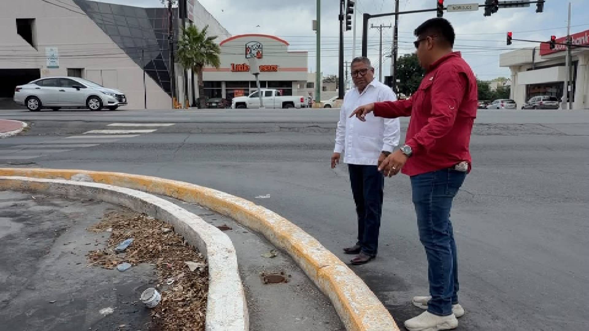 Arqui Eduardo López Arias supervisa mejora vial en el bulevar Morelos en Reynosa