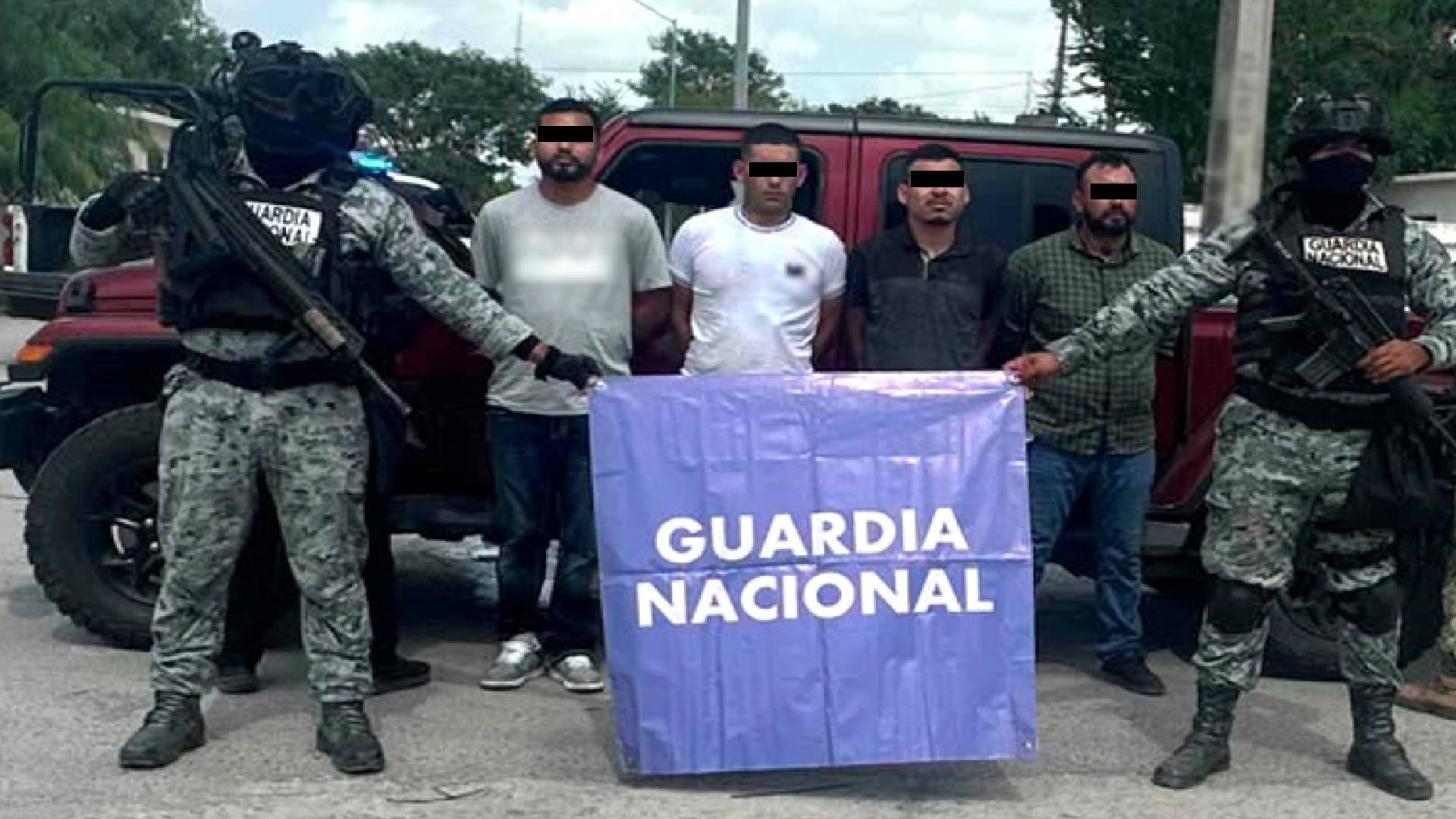 Detienen a cuatro hombres con fuerte arsenal en Matamoros