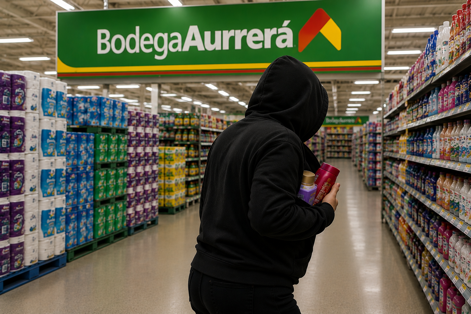 Mujer es sorprendida intentando robar mercancía de una Bodega Aurrerá