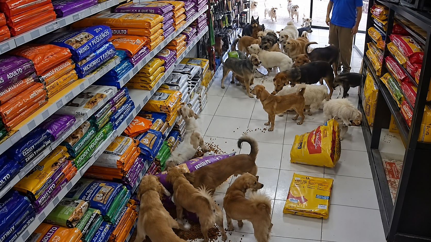 Lomitos protagoniza divertida travesura en una tienda de mascotas