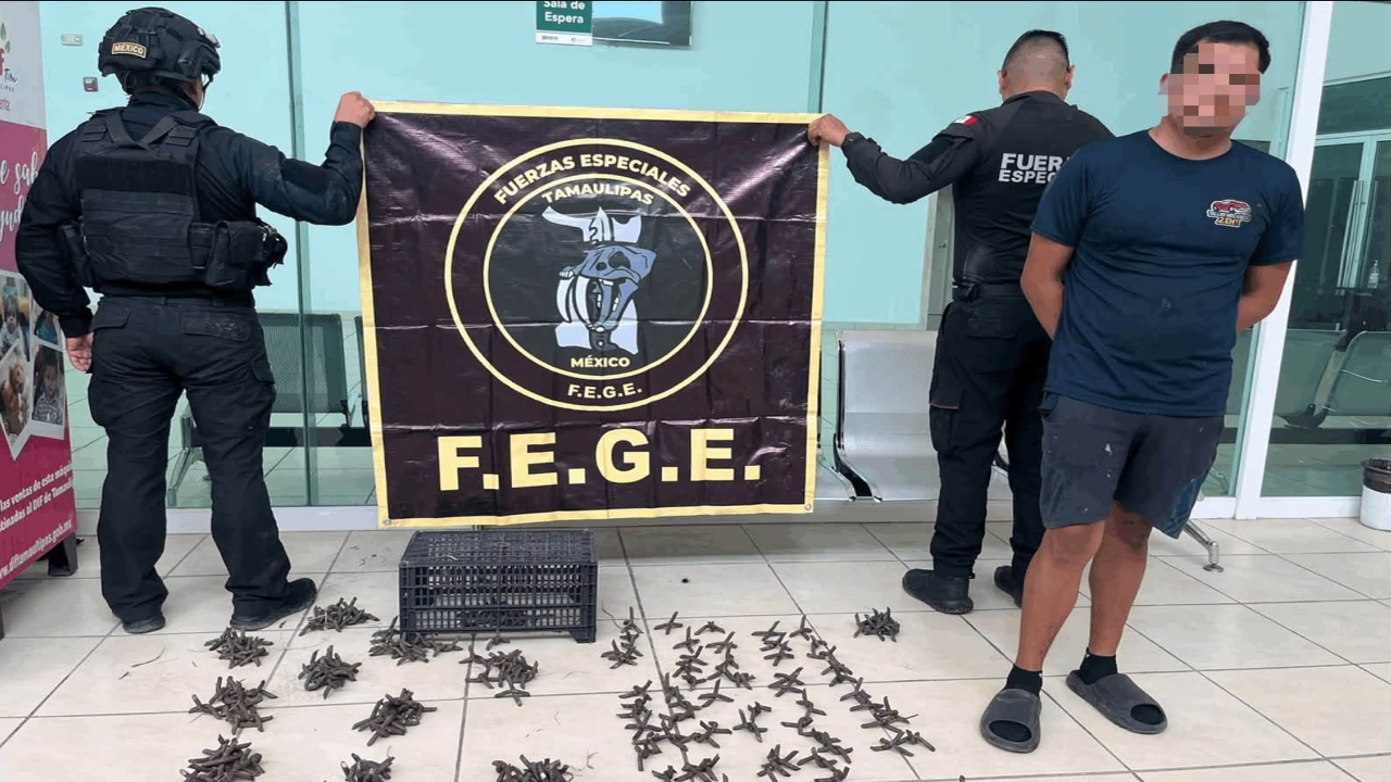 Detienen a sujeto con más de 180 ponchallantas en Reynosa